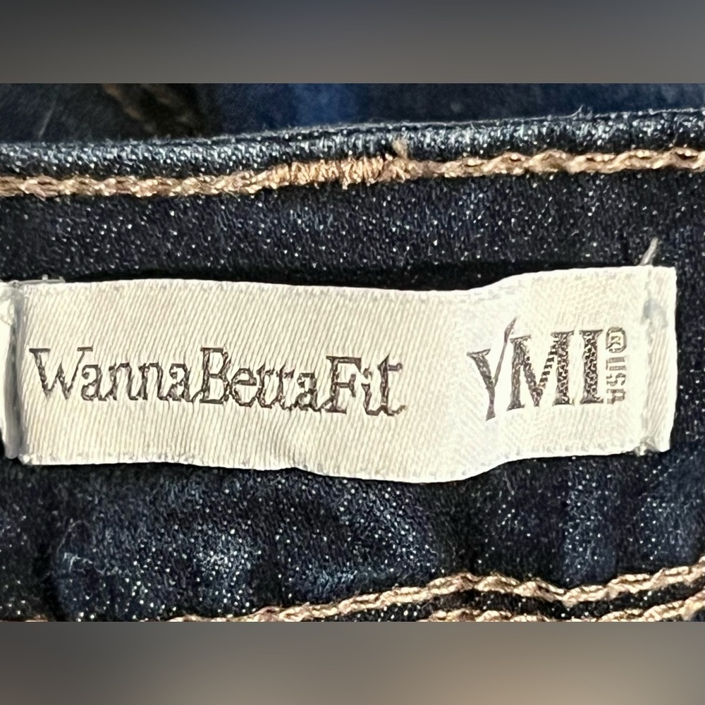 YMI WannaBettaFit Girls Distressed Jeans Size 8 Frayed Hem Stretch - Picture 4 of 7
